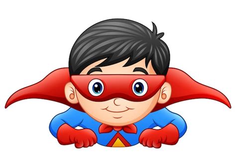 Premium Vector | Cartoon superhero boy flying