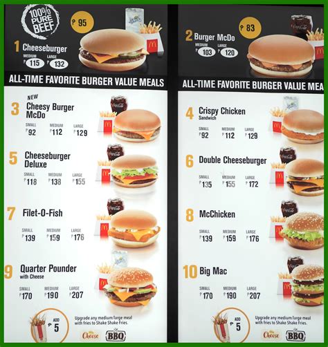 DINE-IN MENU BOARD PRICE for... - McDonald's San Jose Antique