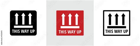 This way up symbol icon set. This way up sign for sticker and cardboard ...