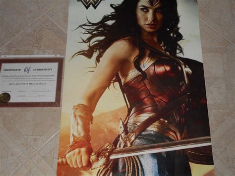 Wonder Woman Poster Signed by Gal Gadot, Chris Pine & Ewen Bremner with COA | #1874192811