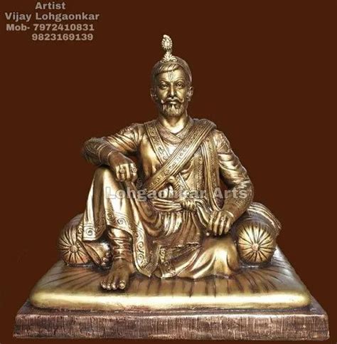 Fiber Golden Chhatrapati Sambhaji Maharaj Statue, For Exterior at Rs 18000 in Pune