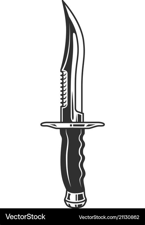 Vintage combat knife template Royalty Free Vector Image