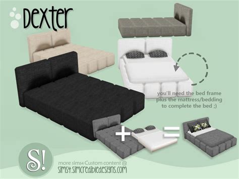 The Sims Resource - Dexter bed frame