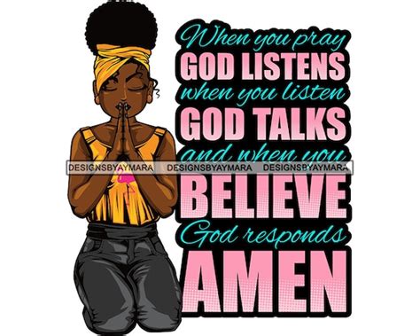 African American Woman Praying God Quotes Prayer Pray Nubian - Etsy