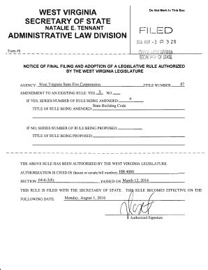 Fillable Online firemarshal wv State Building Code - Office of the State Fire Marshal - State of ...