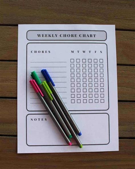 Weekly Chore Chart Free Printable ⋆ Love Our Real Life