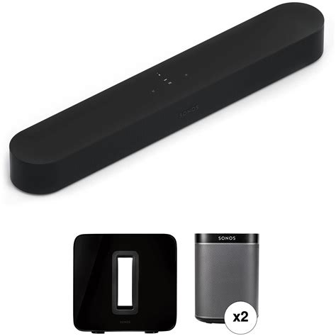 Sonos Beam Soundbar and SUB Wireless Subwoofer Kit (Black) B&H