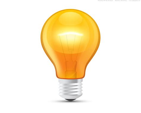 Glossy orange light bulb (PSD) | PSDGraphics