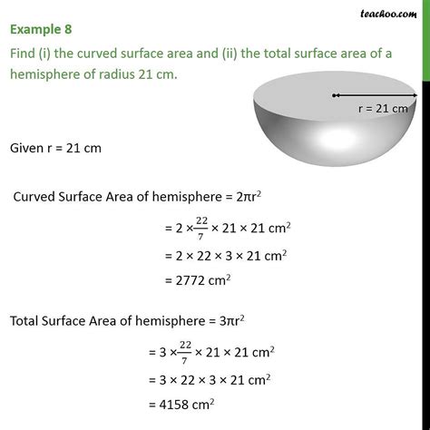 Example 5 - Find (i) the curved surface area and (ii) the