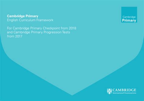 Cambridge Primary English Curriculum Framework