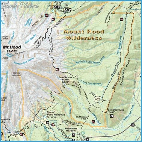 Mt Hood Hiking Trail Map - TravelsFinders.Com