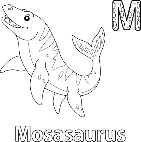 Mosasaurus Alphabet Dinosaur ABC Coloring Page M 8822462 Vector Art at Vecteezy