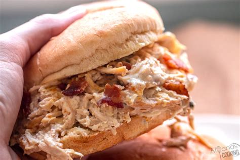 Slow-Cooker Chicken Bacon Ranch Sandwiches (Crack Chicken) | Alyona’s ...