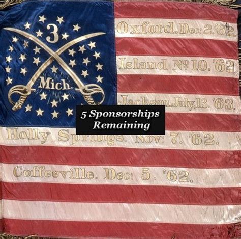 Third Michigan Cavalry (National) Civil War Battle Flag Civil War Flags ...