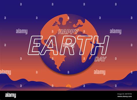 earth day poster background illustration. Eco design 3d Earth map shape over cloud, with save ...