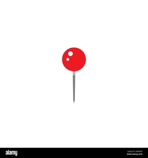 red push pin icon isolated on white. office stationary needle. vector ...