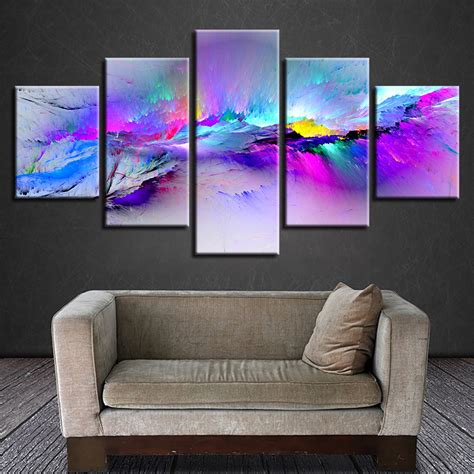 Canvas Art Print Wall Art 5 Pieces Color Abstract Graffiti Canvas Paintings F... | eBay