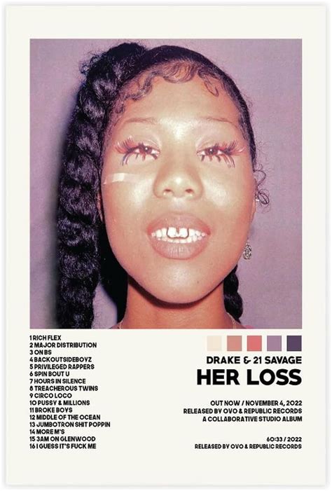 Drake Poster Her Loss Poster Album Cover Poster Canvas Poster Wall Art ...