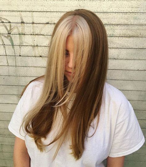 bleached bangs with brown hair - Google Search | Hair streaks, Color block hair, Hair color streaks