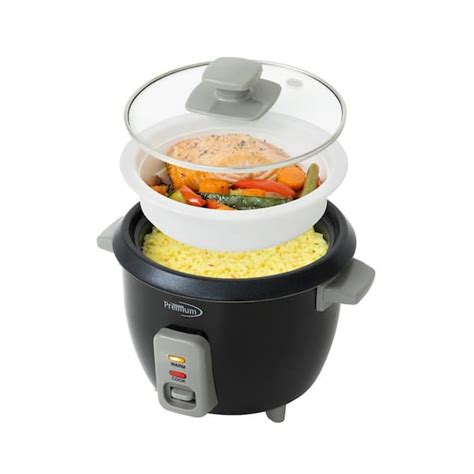 Premium LEVELLA 6-Cup Black Rice Cooker and Rice Steamer with Non-Stick ...