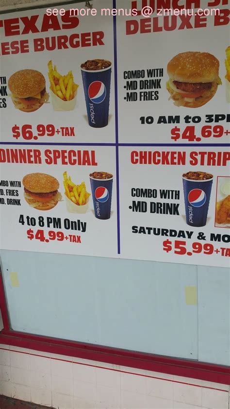 Menu at Super Burger fast food, Bakersfield, Morning Dr