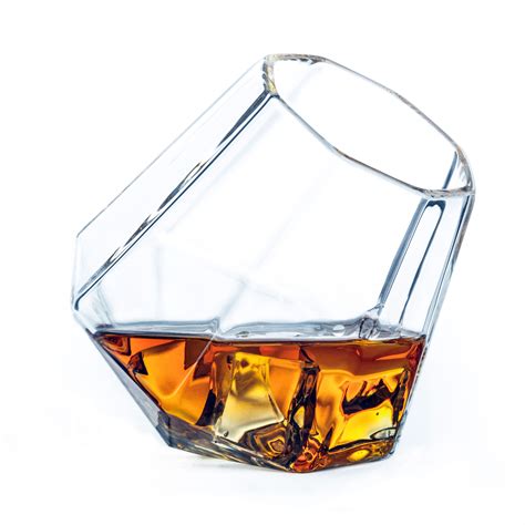 Dragon Glassware Whiskey Glasses, Clear Diamond Shaped Cocktail Barware ...