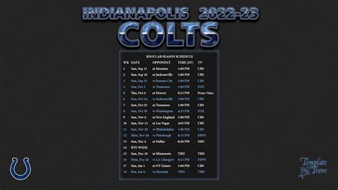 2022-2023 Indianapolis Colts Wallpaper Schedule