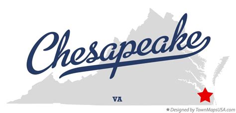 Map of Chesapeake, VA, Virginia