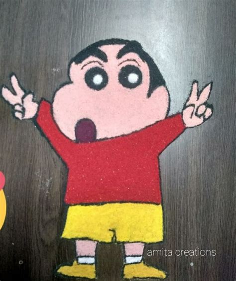 Shinchan rangoli | Cartoons rangoli, Cartoon embroidery, Cartoons ...