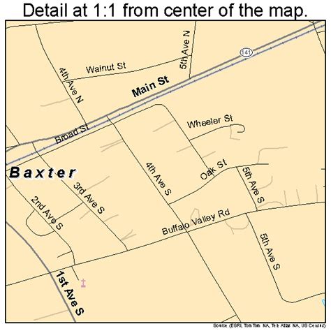 Baxter Tennessee Street Map 4703680