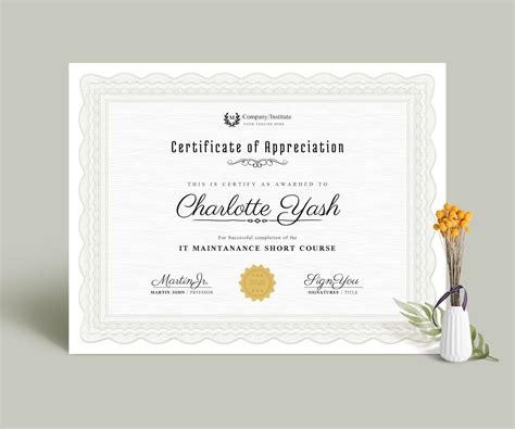 Canva Certificate of Appreciation Template Minimalist Course - Etsy Israel