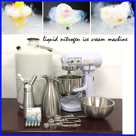 New design liquid nitrogen ice cream machine blender Auto Supply Tank for Ice Cream Making Smoke ...