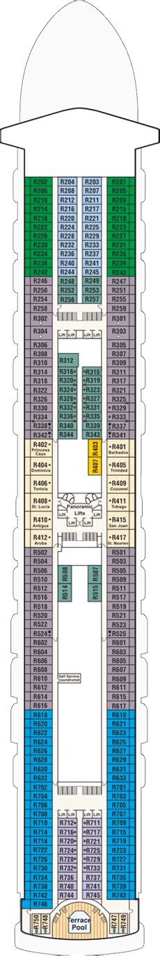 Caribbean Princess Deck plan & cabin plan