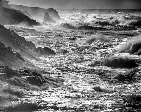 Ocean Storm Photo, Pacific Ocean Photography Crashing Waves Photograph Oregon Coast Black and ...