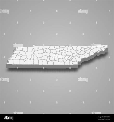 3d map of Tennessee is a state of United States Stock Vector Image ...