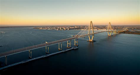 The Cooper River Bridge from the Sky Photograph by Josh Fischer - Fine ...