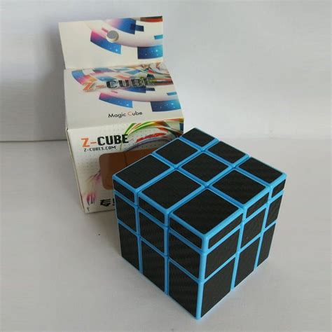 Z-Cube Mirror with carbon-fibre stickers - Blue | CubeNation