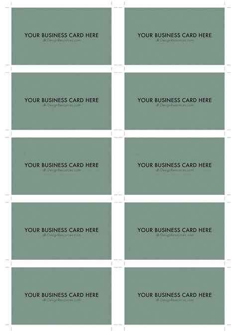 Free A4 Business Card Template PSD (10 Per Sheet)