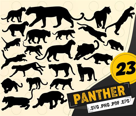 Panther SVG Bundle, Panther SVG, Panther Clipart, Panther,Silhouette ...