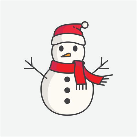 Snowman with hat vector. Snowman icon template. Winter symbol icon. Christmas and New Year ...