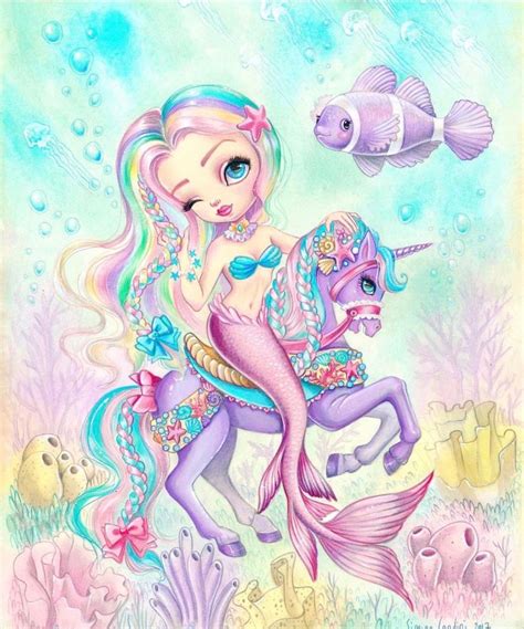 Rainbow Unicorn Mermaid - dibujos faciles lindos