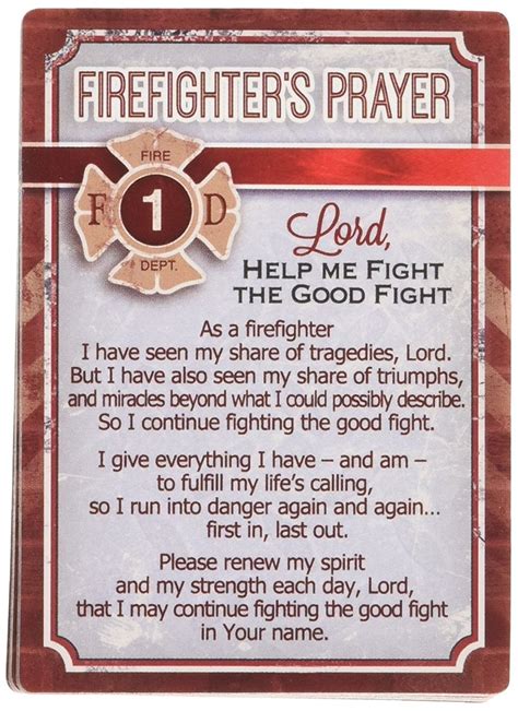 Firefighter's Prayer Blessing Card - Wallet Size - Walmart.com - Walmart.com