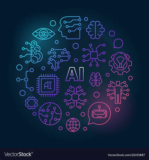 Ai colorful artificial intelligence Royalty Free Vector