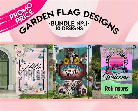 Grden Flag Design Bundle Png Garden Flag Designs Mockups 10 - Etsy | Flag design, Tumbler ...