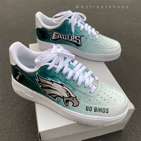 Custom Hand Painted Football Eagles Theme Nike Air Force 1 – B Street Shoes