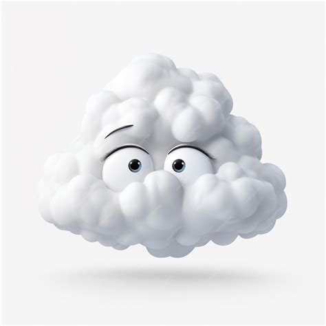 Premium AI Image | Face in Clouds emoji on white background high quality 4k