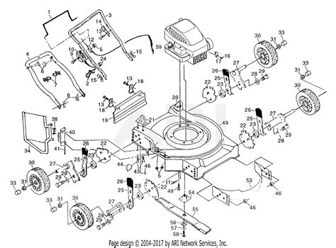 Poulan PP722L Mower Parts Diagram for Rotory Lawn Mower