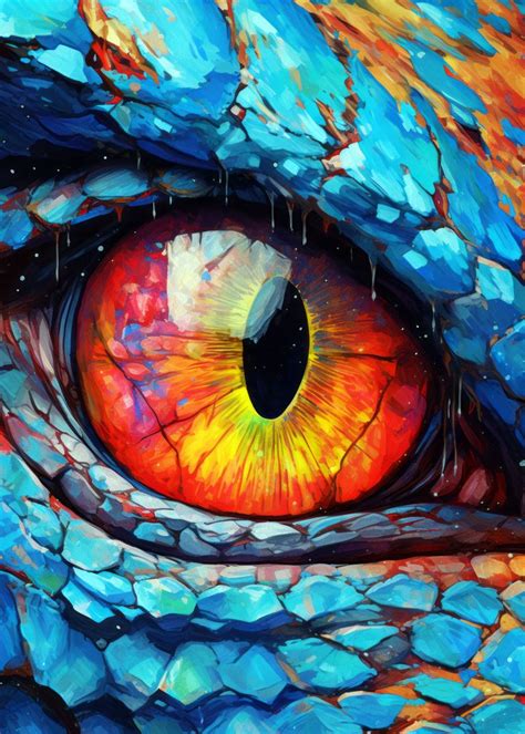 'Dragon Eye Color' Poster, picture, metal print, paint by AnHa | Displate