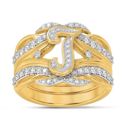 Personalized Stackable Initial Ring Set