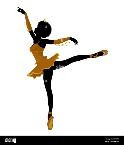 African american ballerina silhouette on a white background Stock Photo ...